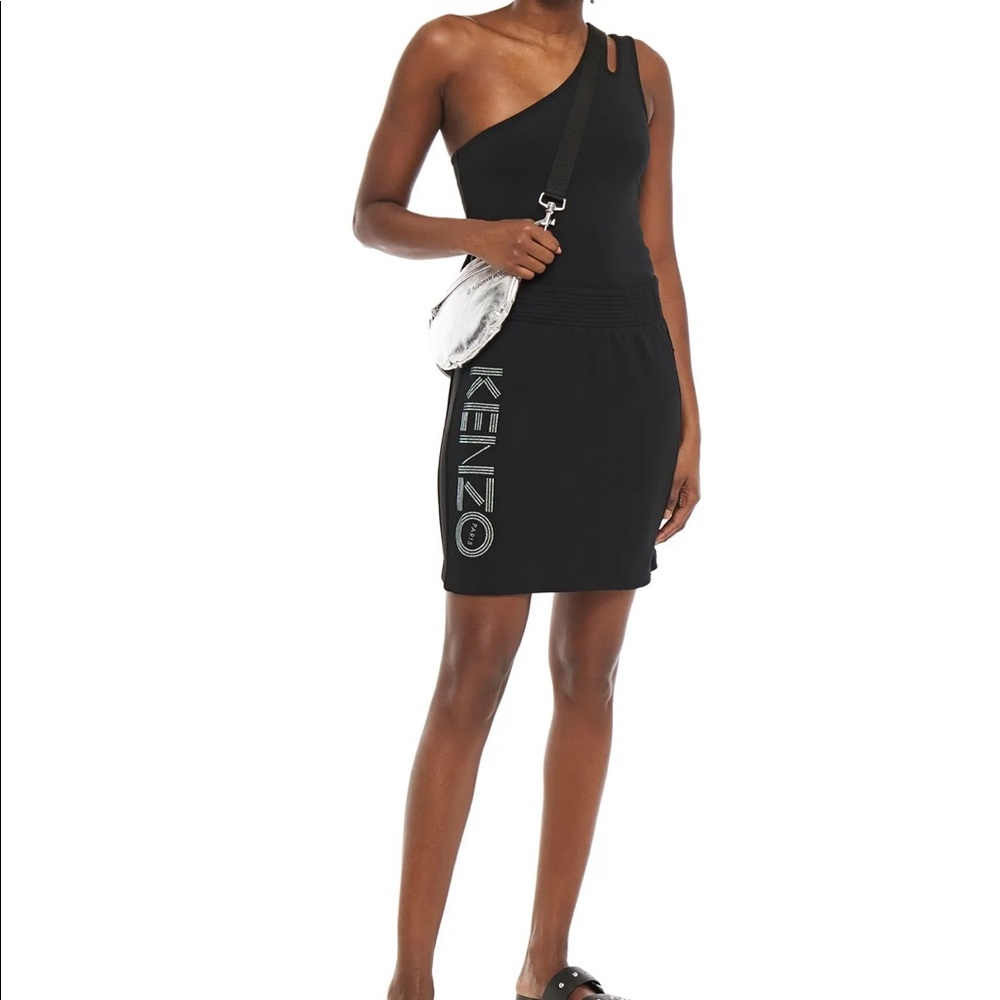 NWT!! Limited edition KENZO Glitter Printed French Cotton-Terry Skirt